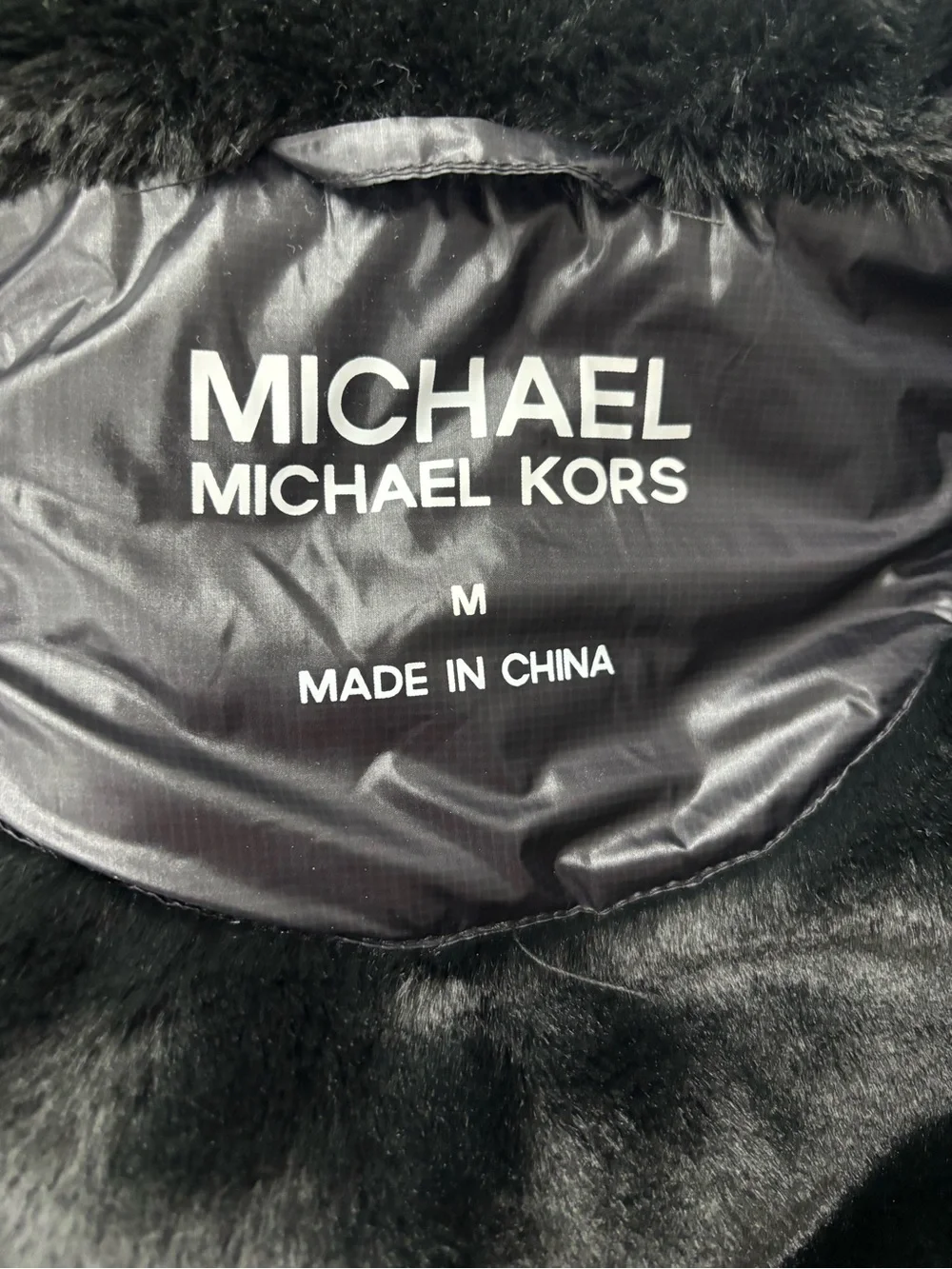 Michael Kors Black Quilted Faux-Fur Trim Puffer Vest
